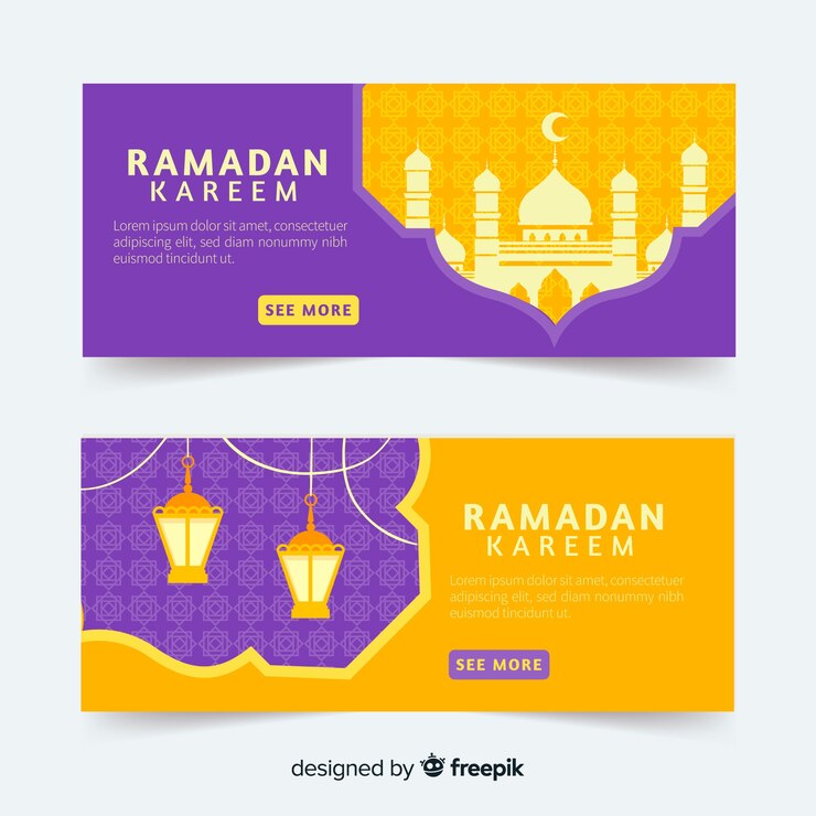Vettore gratuito bandiere del ramadan
