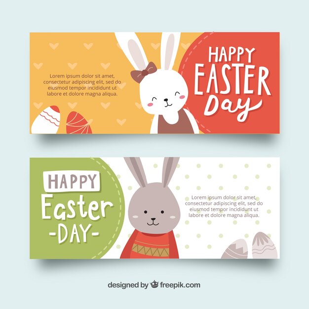 Bandiere di giorno di Pasqua disegnato a mano