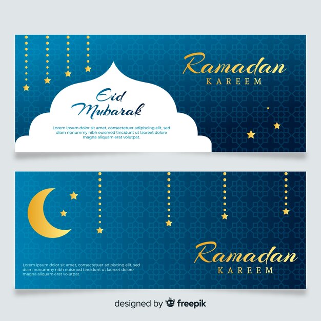 Bandiere di Ramadan piatto
