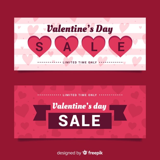 Bandiere di vendita di San Valentino piatto