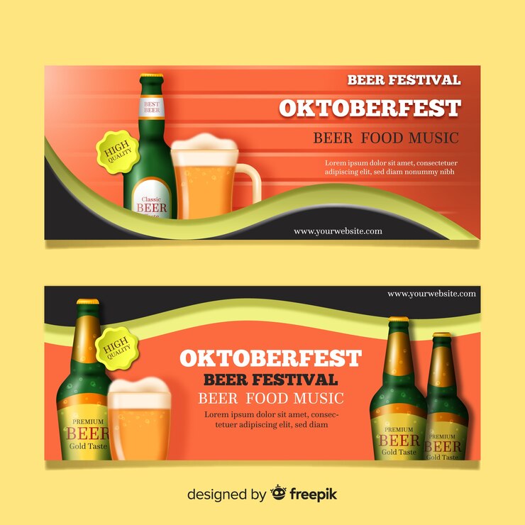 Vettore gratuito bandiere moderne di oktoberfest
