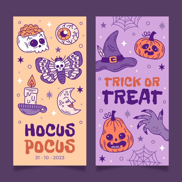 Bandiere verticali impostate per la celebrazione di Halloween