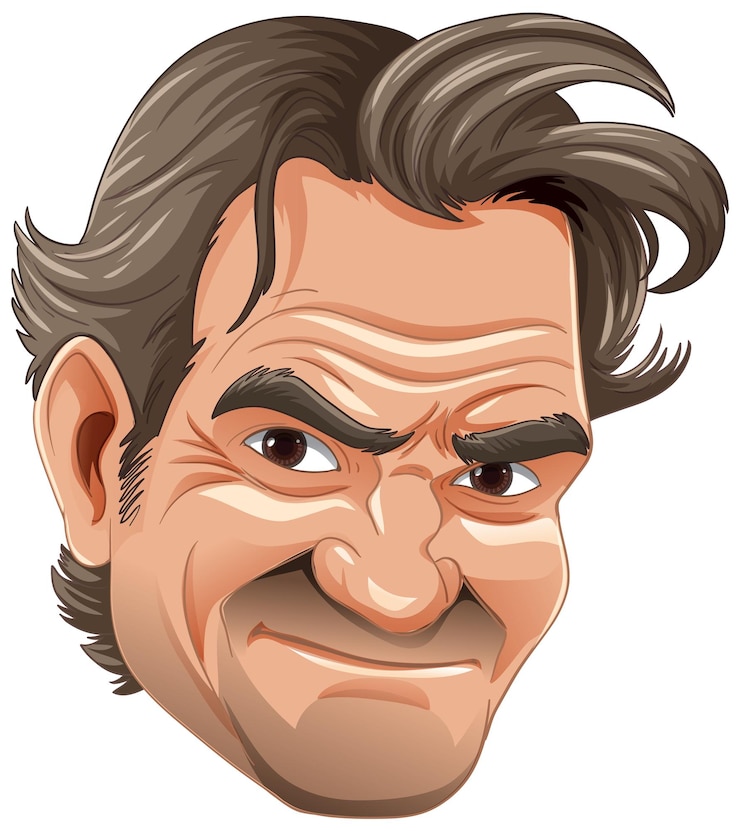 Vettore gratuito bangkok thailandia 25 maggio 2023 caricatura di roger federer