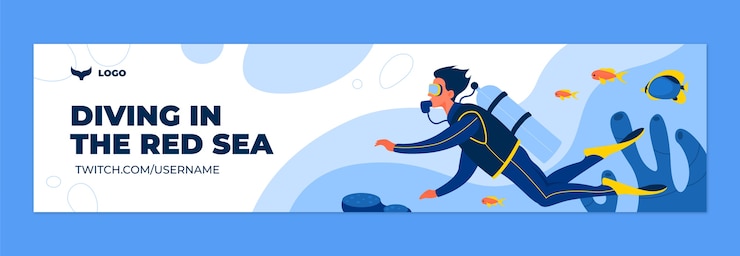 Vettore gratuito banner a contrazione piatta disegnato a mano per immersioni subacquee