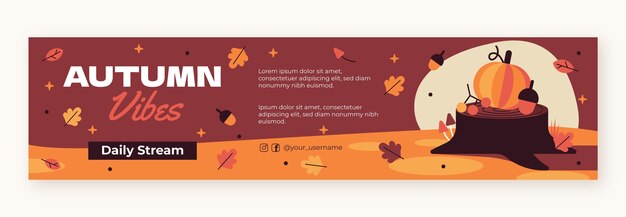 Banner a contrazione piatta per la celebrazione dell'autunno