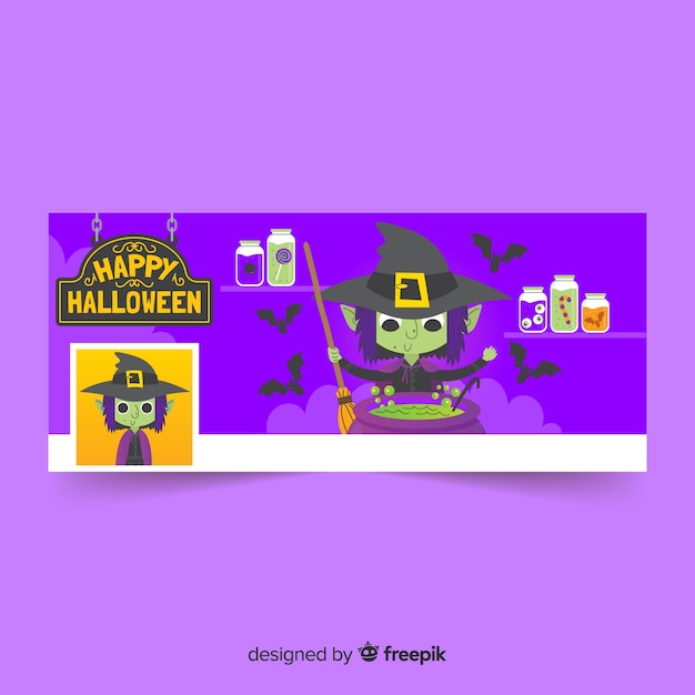 Banner decorativo facebook con design di halloween