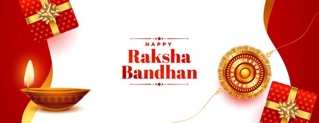 Banner decorativo realistico per auguri di festival raksha bandhan