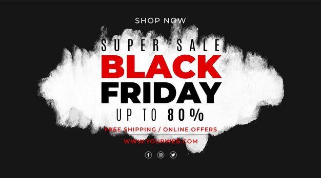 Banner del Black Friday con macchie