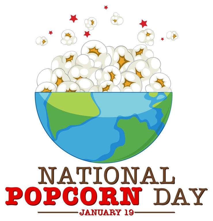 Vettore gratuito banner del logo della giornata nazionale dei popcorn