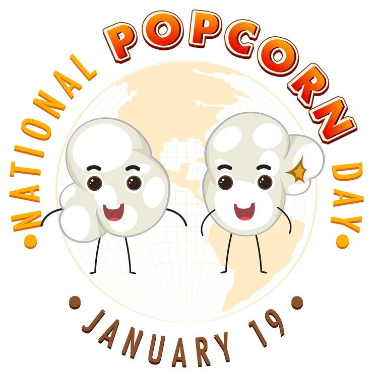 Vettore gratuito banner del logo della giornata nazionale dei popcorn
