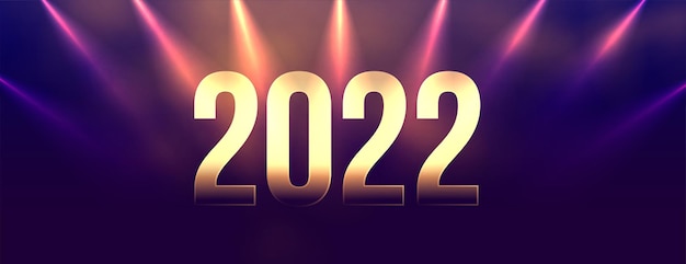 Banner del nuovo anno 2022 con effetto luce di messa a fuoco