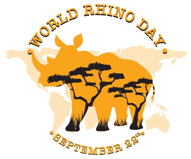 Banner della Giornata mondiale del rinoceronte del 22 settembre