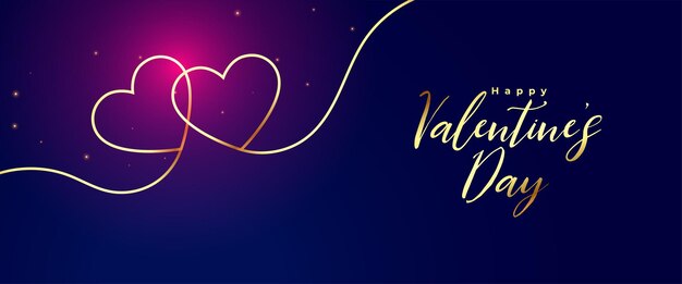 Banner di auguri e messaggi di San Valentino con cuori di linea