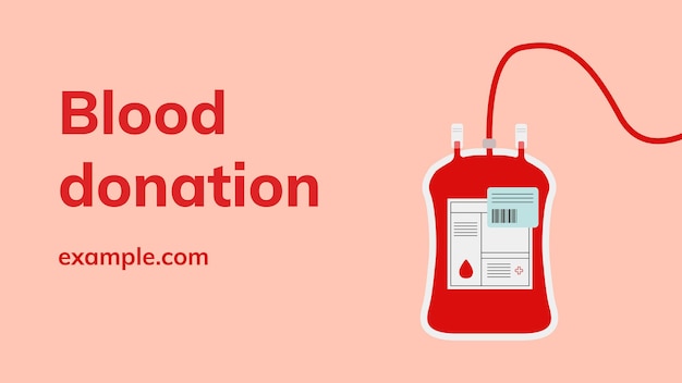 Banner di blog vettoriale modello campagna di donazione di sangue in stile minimal
