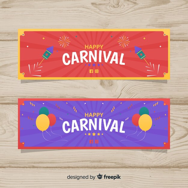 Banner di carnevale piatto