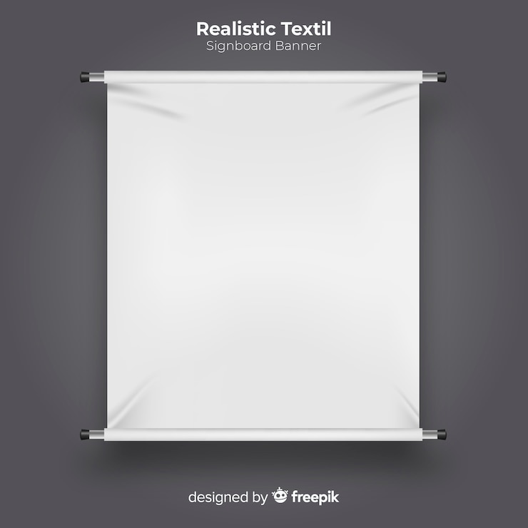 Vettore gratuito banner di cartello tessile