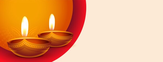 Banner di celebrazione del diwali felice con spazio di testo