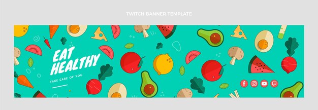 Banner di contrazione alimentare dal design piatto