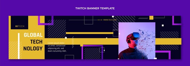 Banner di contrazione con tecnologia minimale dal design piatto