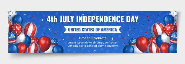 Banner di contrazione del 4 luglio a gradiente