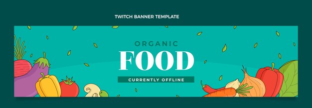 Banner di contrazione del cibo disegnato a mano