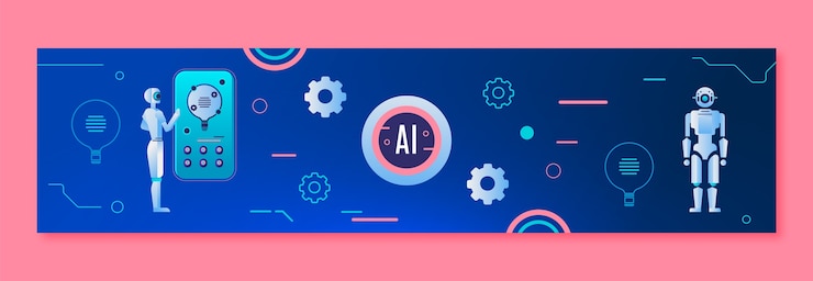 Vettore gratuito banner di contrazione del concetto di intelligenza artificiale