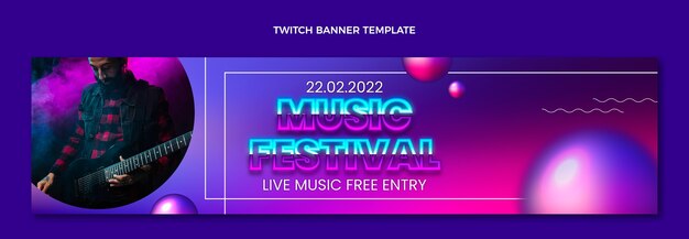Banner di contrazione del festival musicale a trama sfumata