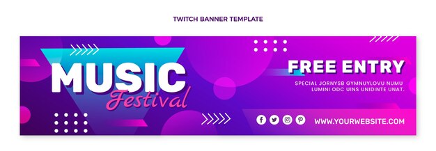 Banner di contrazione del festival musicale colorato