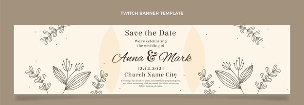 Banner di contrazione del matrimonio disegnato a mano