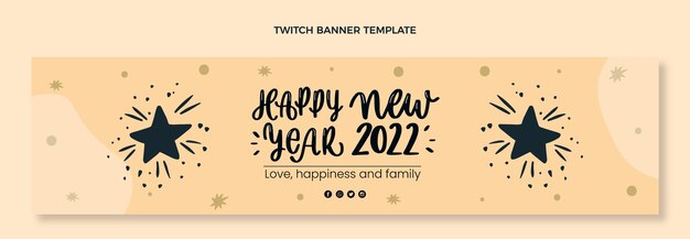 Banner di contrazione del nuovo anno disegnato a mano