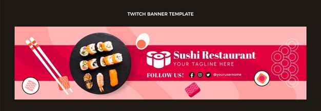 Banner di contrazione del ristorante di sushi di design piatto