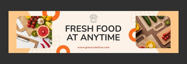 Banner di contrazione del supermercato piatto