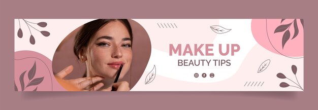 Banner di contrazione del truccatore di texture disegnato a mano