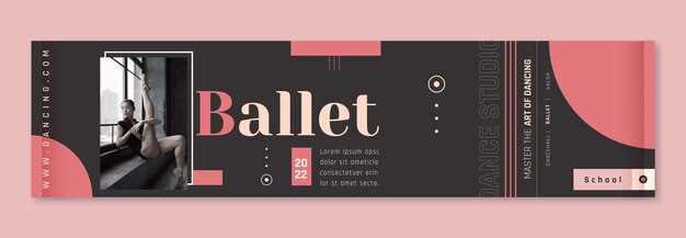 Banner di contrazione della scuola di ballo di design piatto
