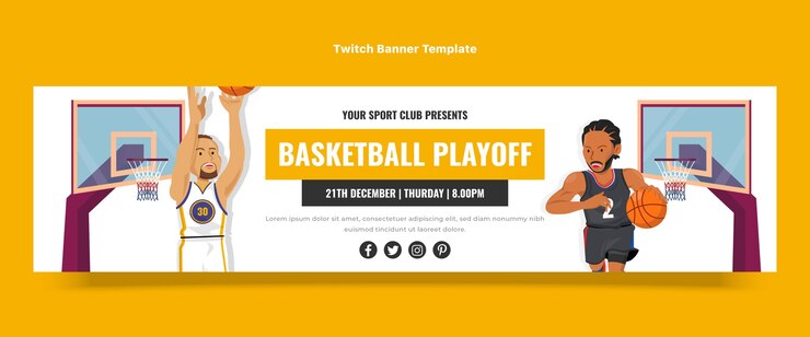 Vettore gratuito banner di contrazione di basket piatto