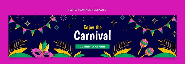 Banner di contrazione di carnevale disegnato a mano