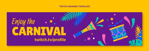 Banner di contrazione di carnevale piatto
