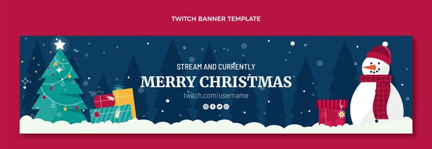 Banner di contrazione di natale piatto