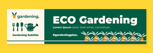 Banner di contrazione giardinaggio design piatto disegnato a mano