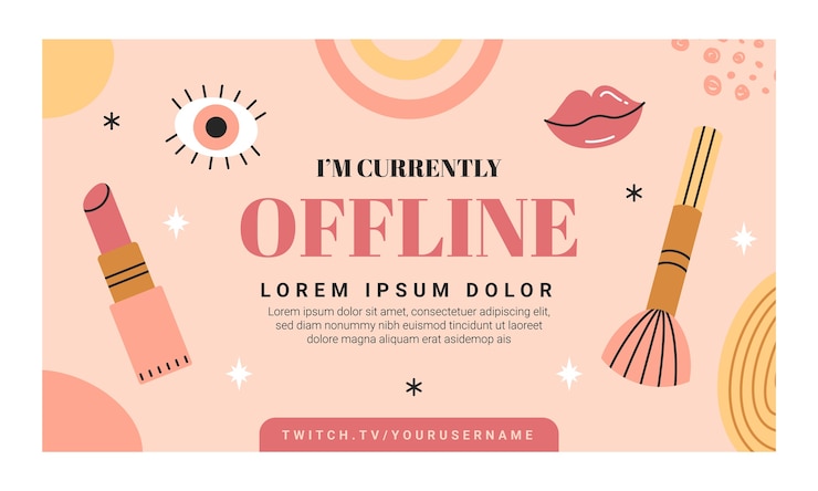 Vettore gratuito banner di contrazione offline del corso di trucco