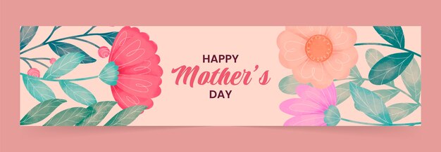 Banner di contrazione per la festa della mamma dell'acquerello