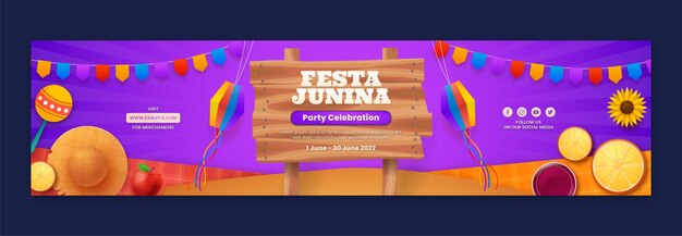 Banner di contrazione piatto festas juninas