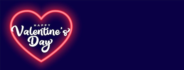 Banner di cuore al neon rosso di San Valentino con spazio di testo