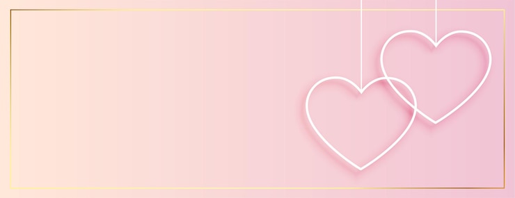 Vettore gratuito banner di cuori appesi semplici per san valentino
