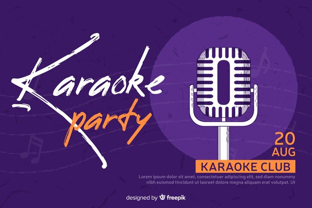 Banner di festa creativa per karaoke