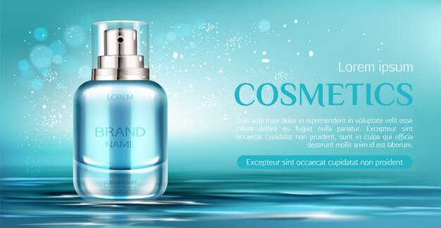 Banner di flacone spray cosmetico