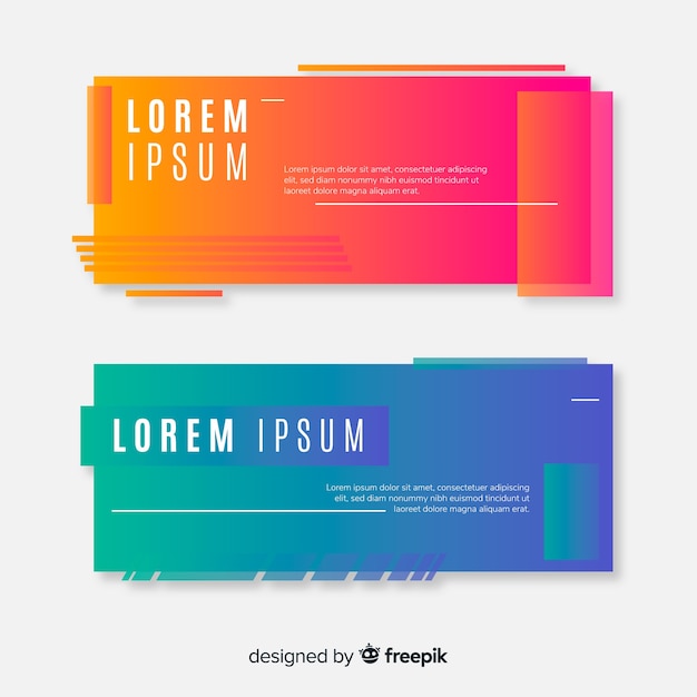 Banner di forme geometriche colorate