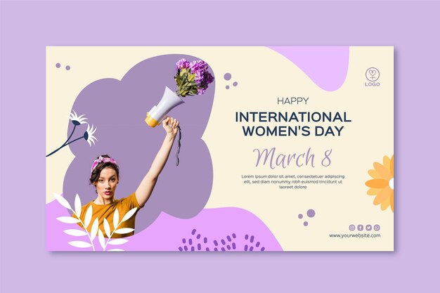 Banner di giornata internazionale della donna