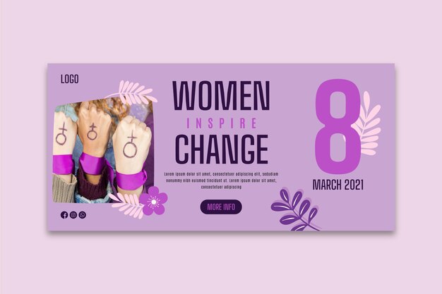 Banner di giornata internazionale della donna