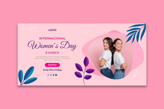 Banner di giornata internazionale della donna